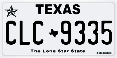 TX license plate CLC9335