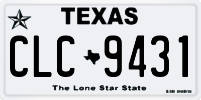 TX license plate CLC9431