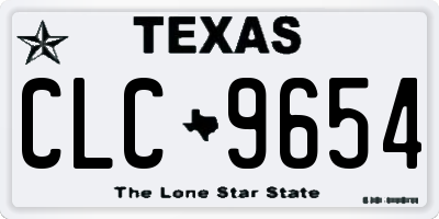 TX license plate CLC9654