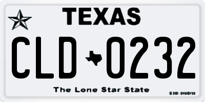 TX license plate CLD0232