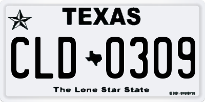 TX license plate CLD0309