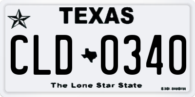 TX license plate CLD0340