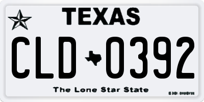TX license plate CLD0392