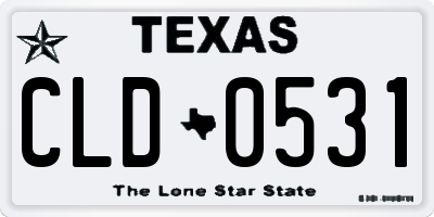 TX license plate CLD0531