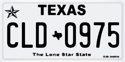TX license plate CLD0975
