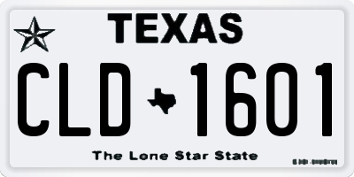 TX license plate CLD1601