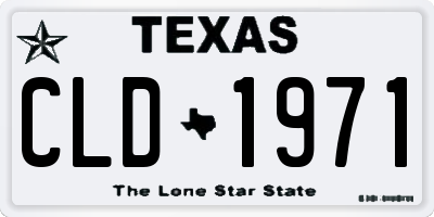 TX license plate CLD1971