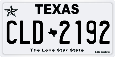 TX license plate CLD2192