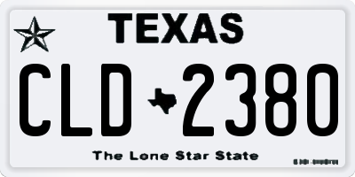 TX license plate CLD2380