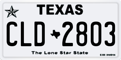 TX license plate CLD2803