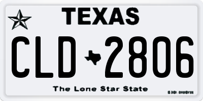 TX license plate CLD2806