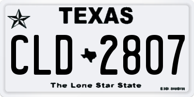TX license plate CLD2807