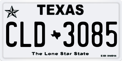 TX license plate CLD3085