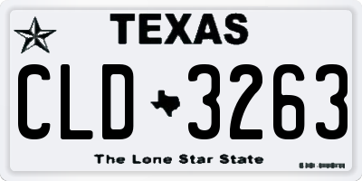 TX license plate CLD3263