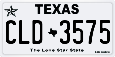 TX license plate CLD3575