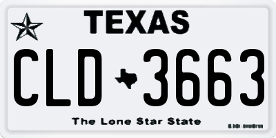 TX license plate CLD3663