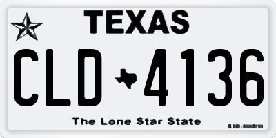 TX license plate CLD4136