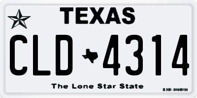 TX license plate CLD4314