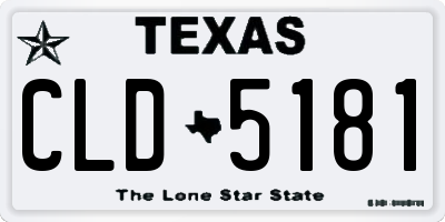 TX license plate CLD5181