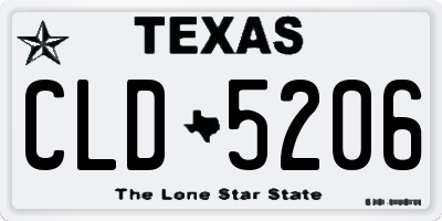 TX license plate CLD5206