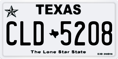 TX license plate CLD5208