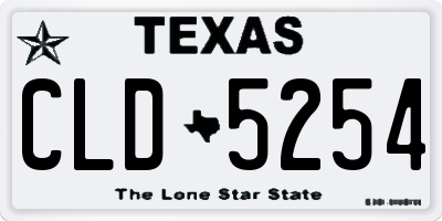 TX license plate CLD5254