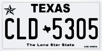 TX license plate CLD5305