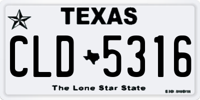 TX license plate CLD5316