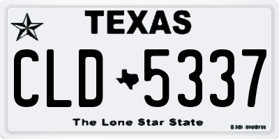 TX license plate CLD5337