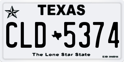 TX license plate CLD5374