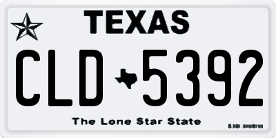 TX license plate CLD5392