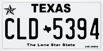 TX license plate CLD5394