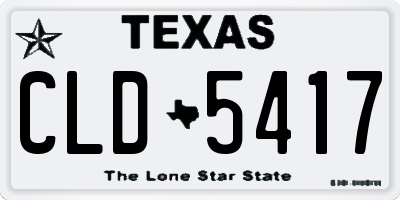 TX license plate CLD5417