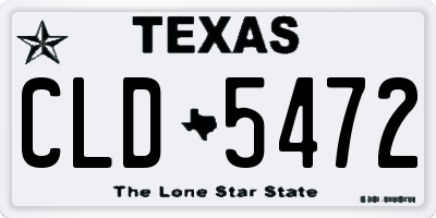 TX license plate CLD5472