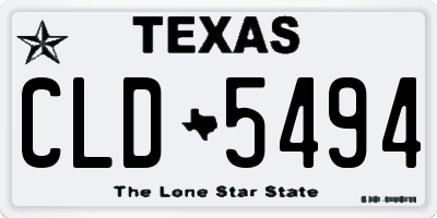 TX license plate CLD5494