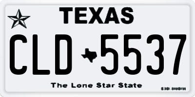 TX license plate CLD5537