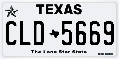 TX license plate CLD5669