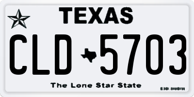 TX license plate CLD5703