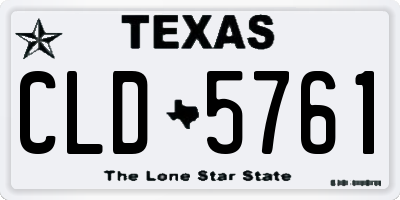 TX license plate CLD5761