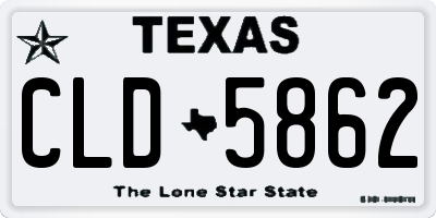 TX license plate CLD5862