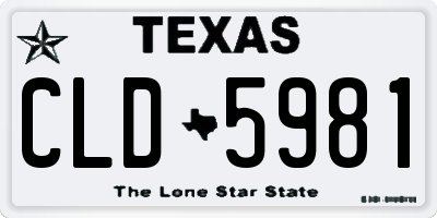 TX license plate CLD5981