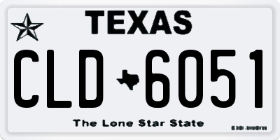 TX license plate CLD6051
