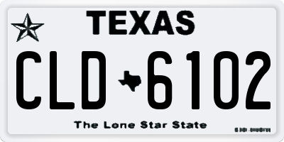 TX license plate CLD6102