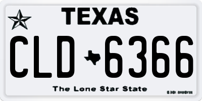 TX license plate CLD6366