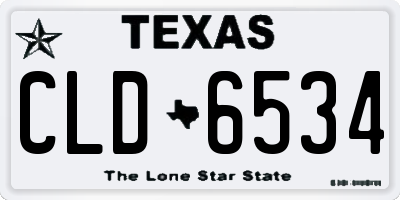 TX license plate CLD6534