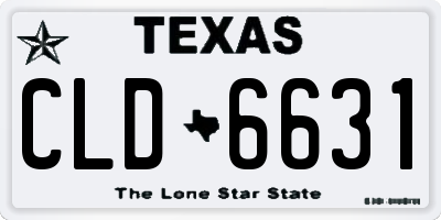 TX license plate CLD6631