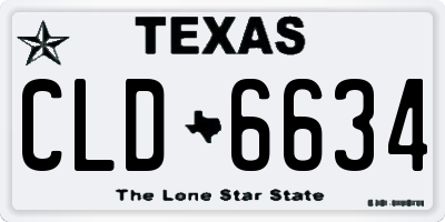 TX license plate CLD6634