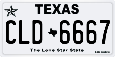 TX license plate CLD6667