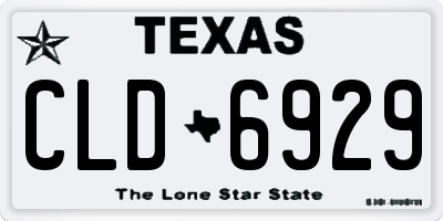 TX license plate CLD6929