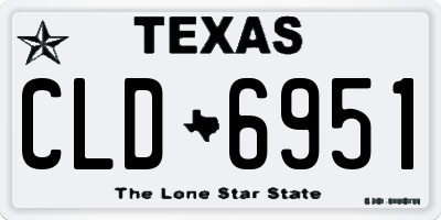 TX license plate CLD6951